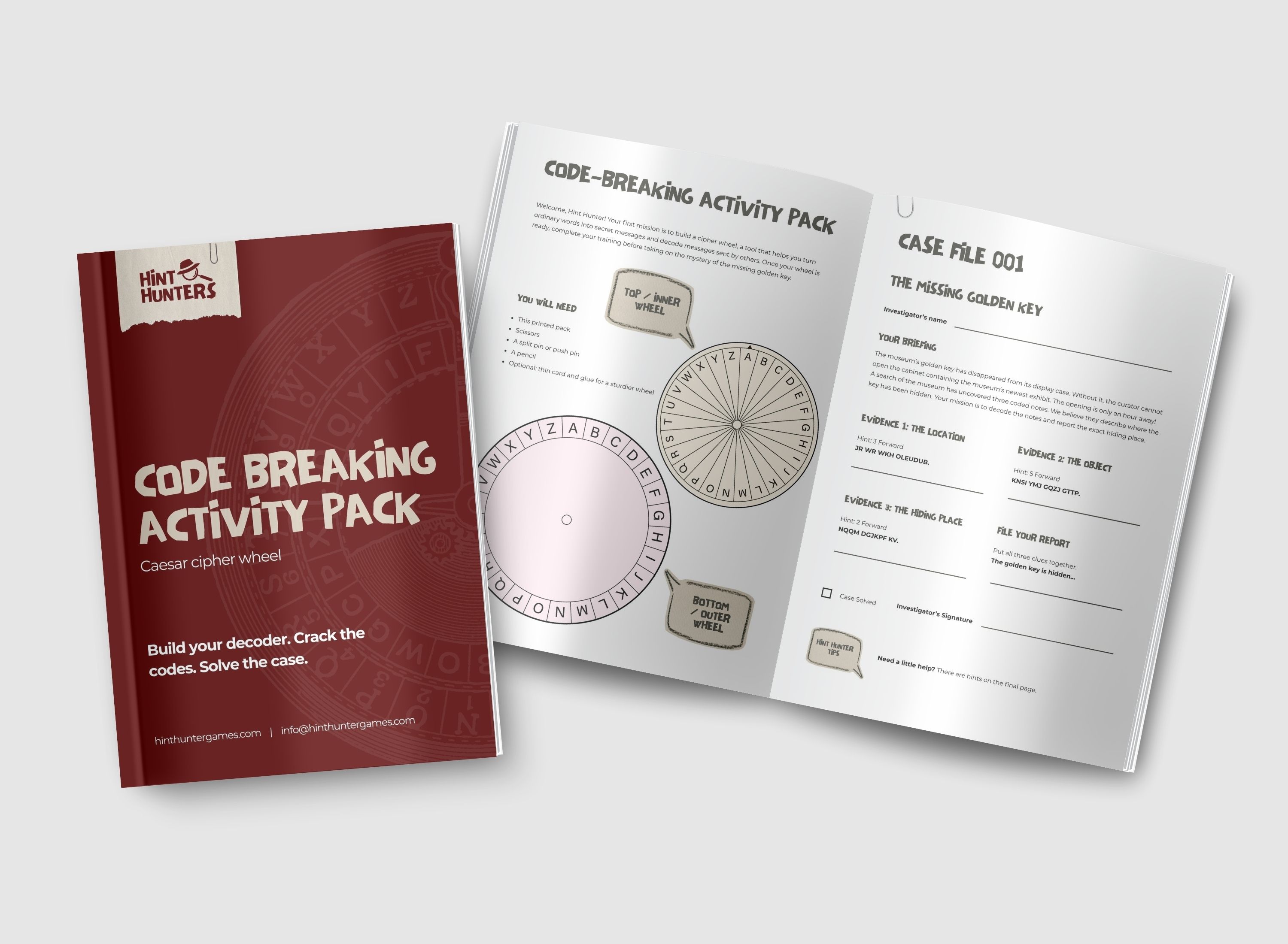 Caesar Cipher Wheel Activity Pack printable product artwork